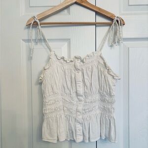 Universal Thread White Smocked Ruffled Camisole